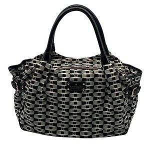 Kate Spade Black & Grey Canvas Stevie Diaper Bag